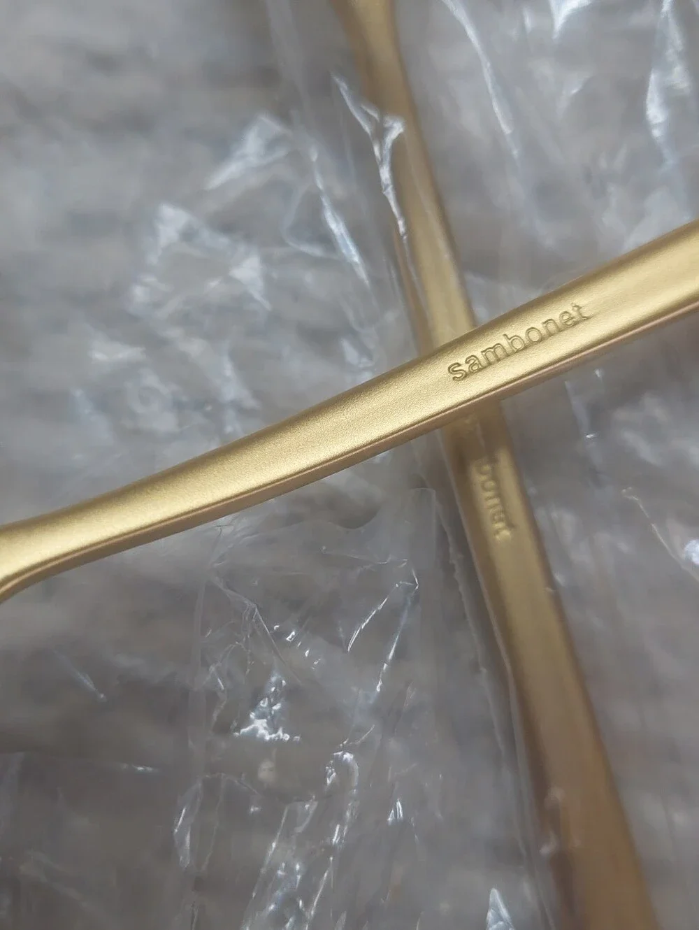 NEW! Quince- Sambonet Gia Minimalist 20 Piece Brushed Gold Flatware Set! (B11)
